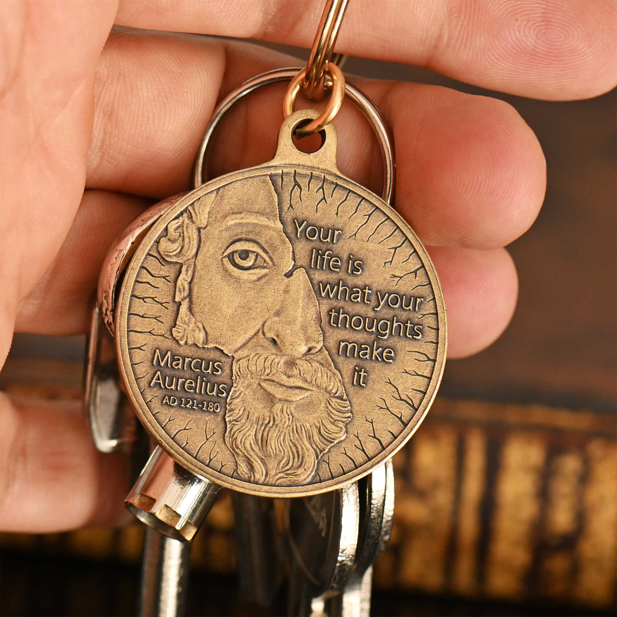 Marcus Aurelius Key Tag